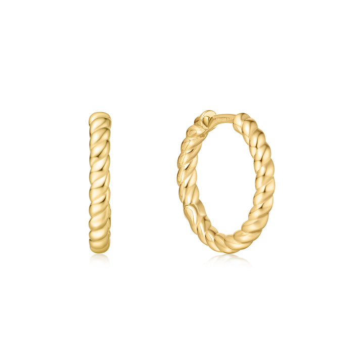 Rope Twist Huggie Hoops