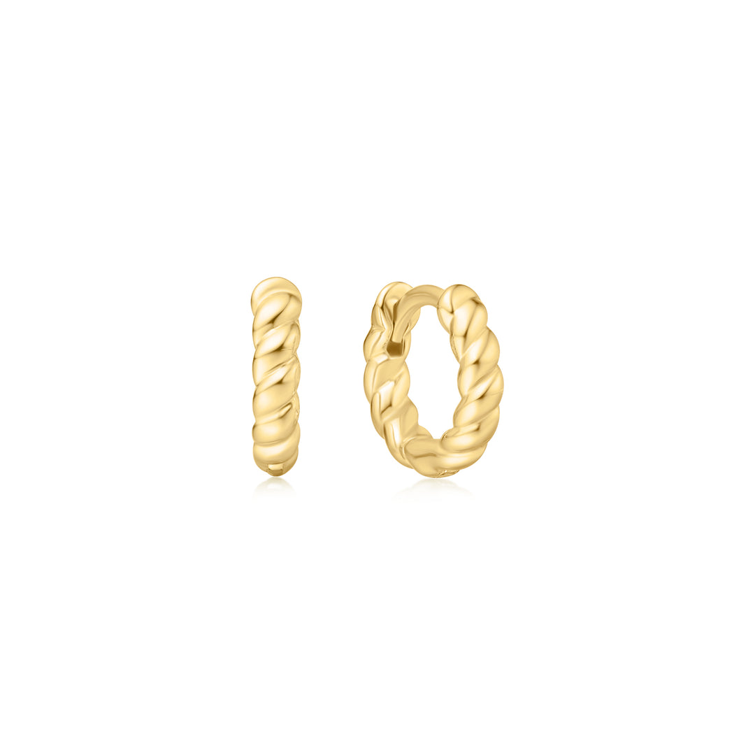 Rope Twist Huggie Hoops