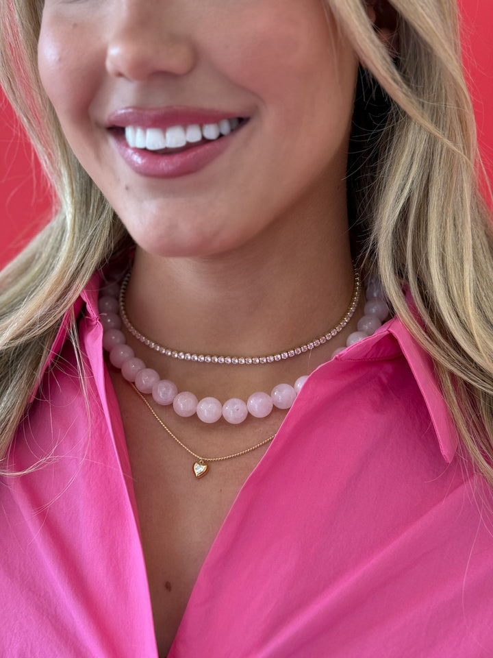 Rose Quartz Paloma Necklace
