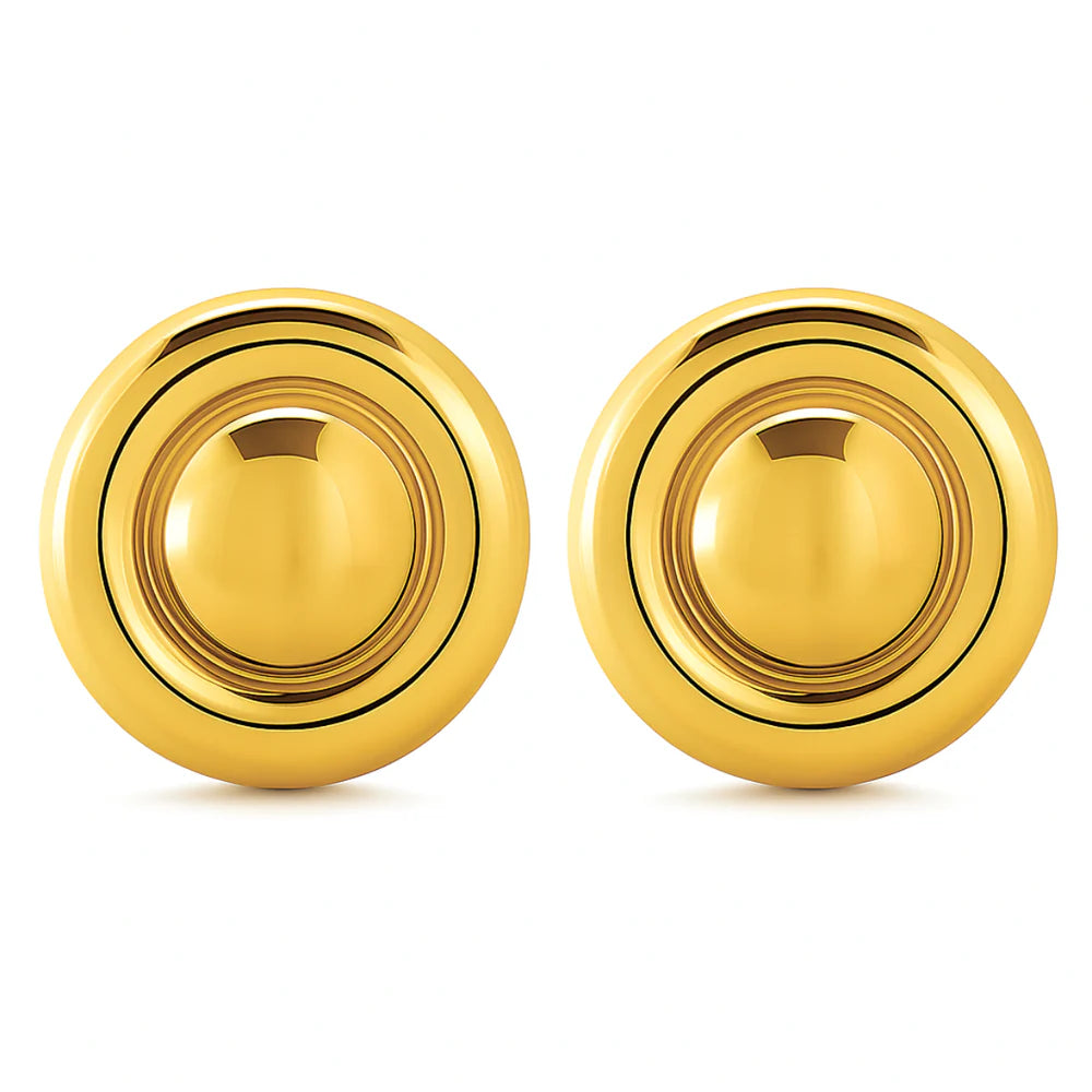 Round Button Earrings