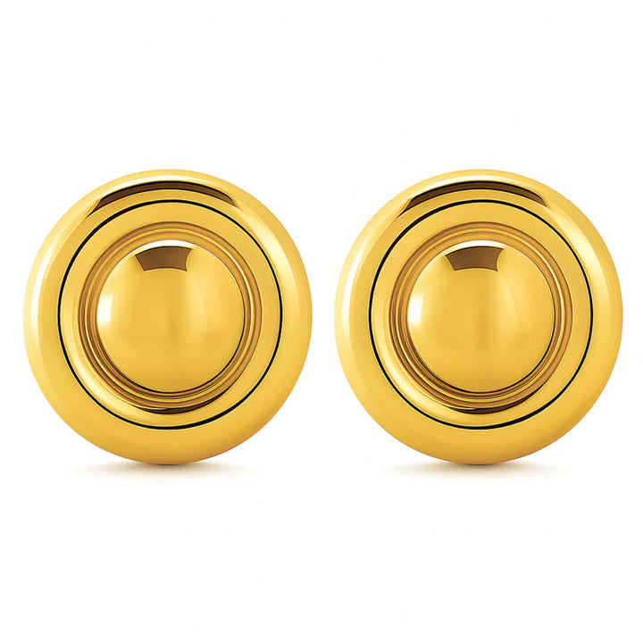 Round Button Earrings