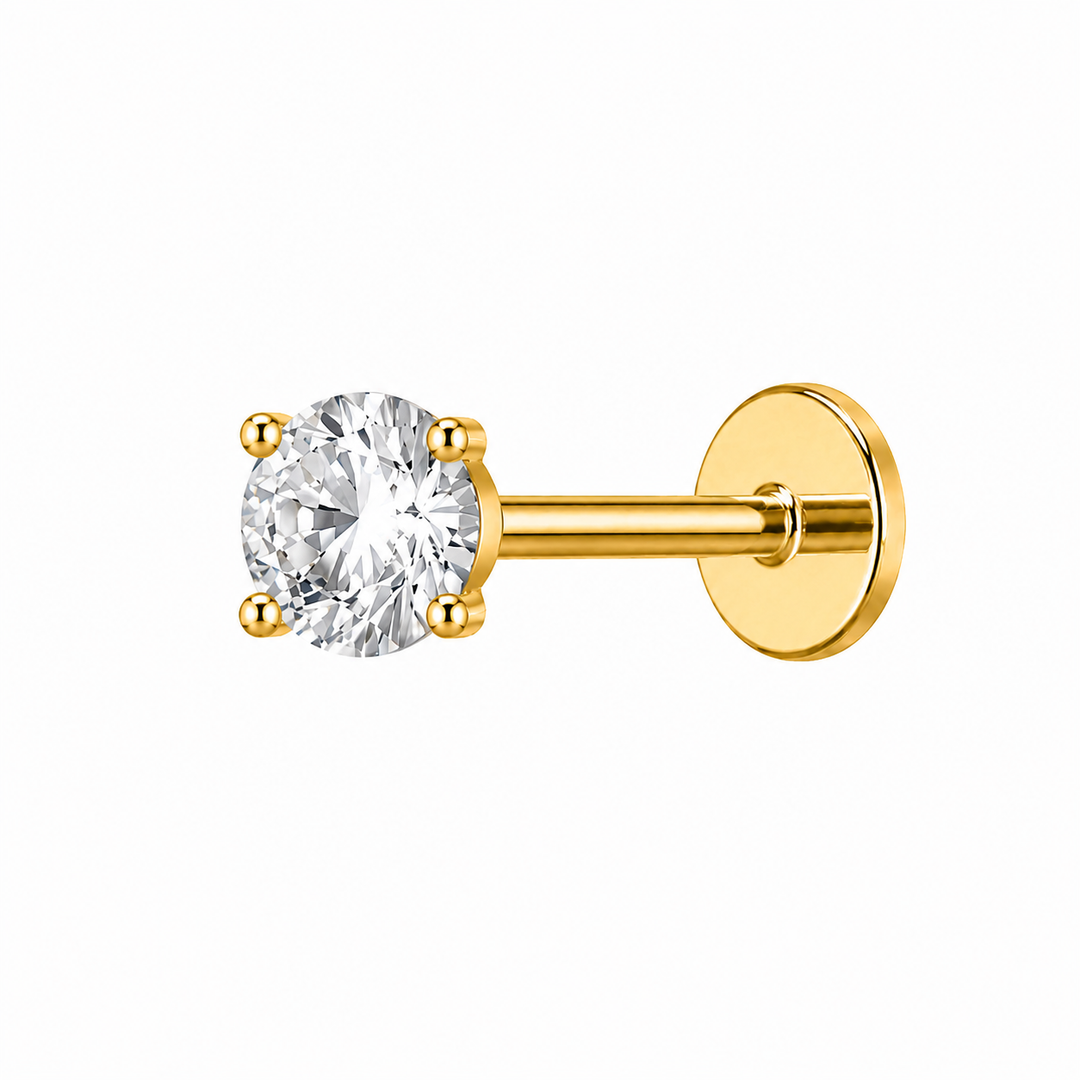 Round CZ Flat Back Stud (Smaller)