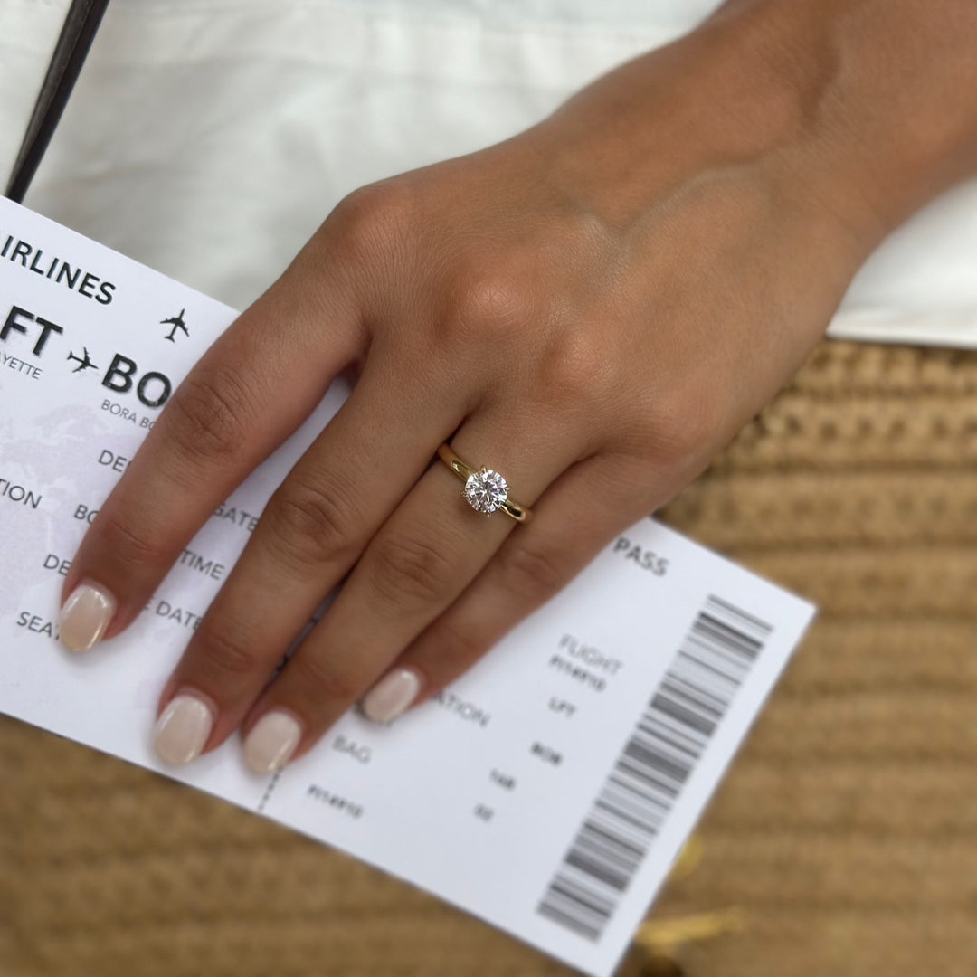 Round Solitaire Travel Ring