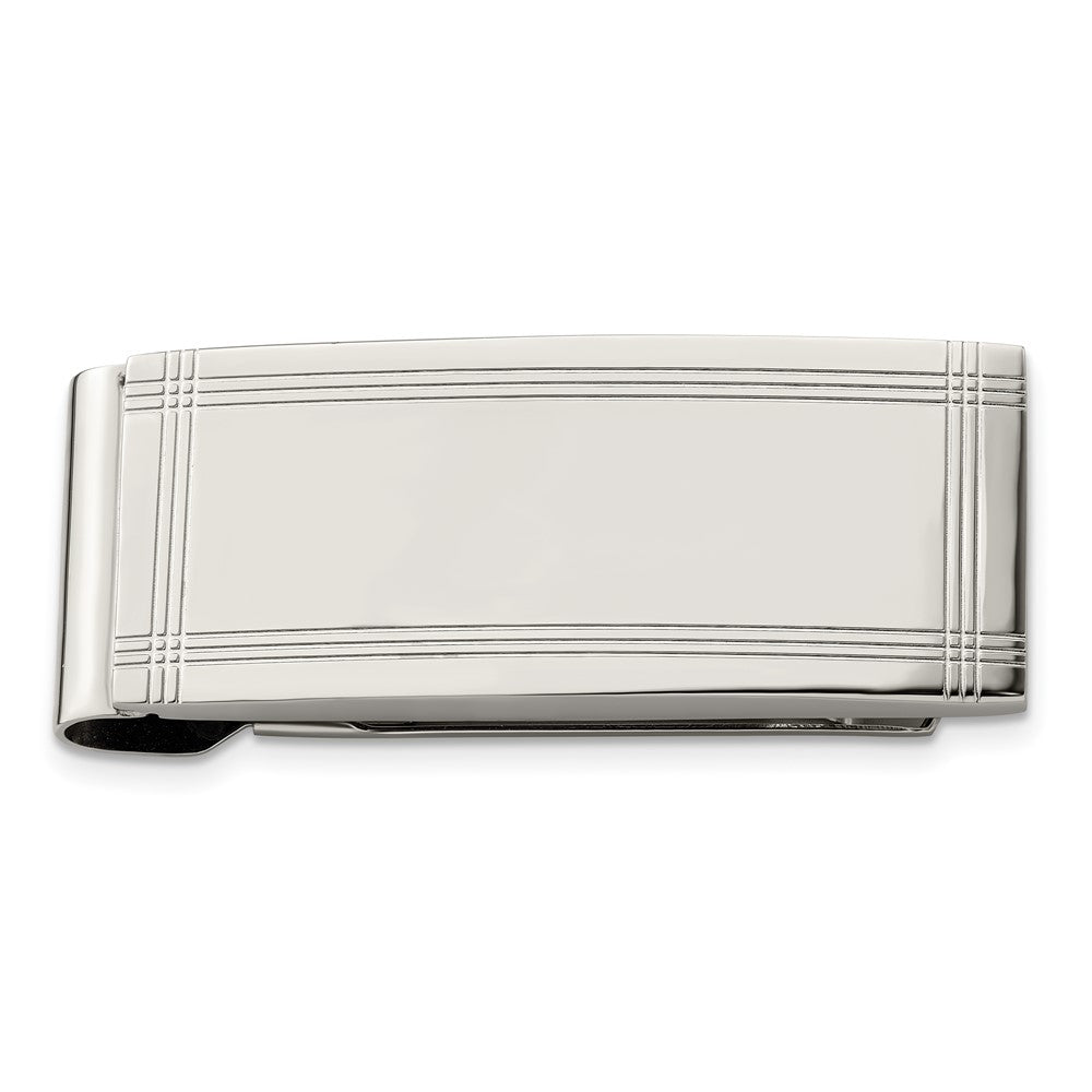Engravable Grooved Money Clip