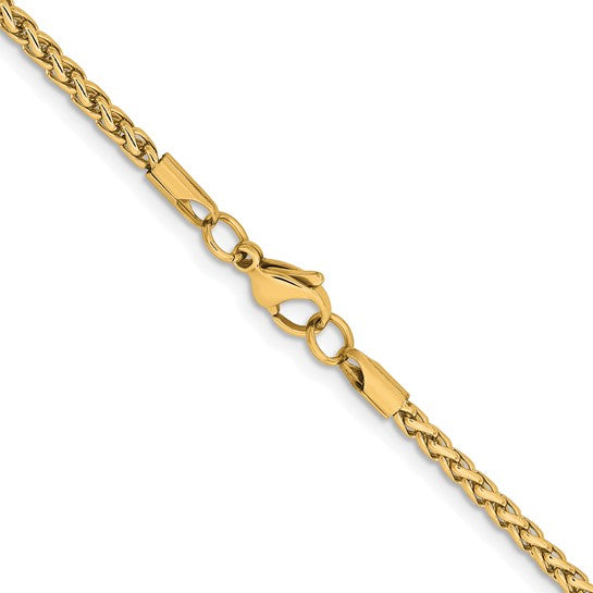 Gold Plated Stainless Steel Wheat Chain Necklace