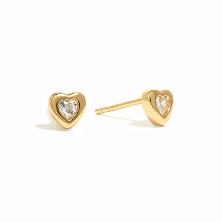 Bezel Heart Stud