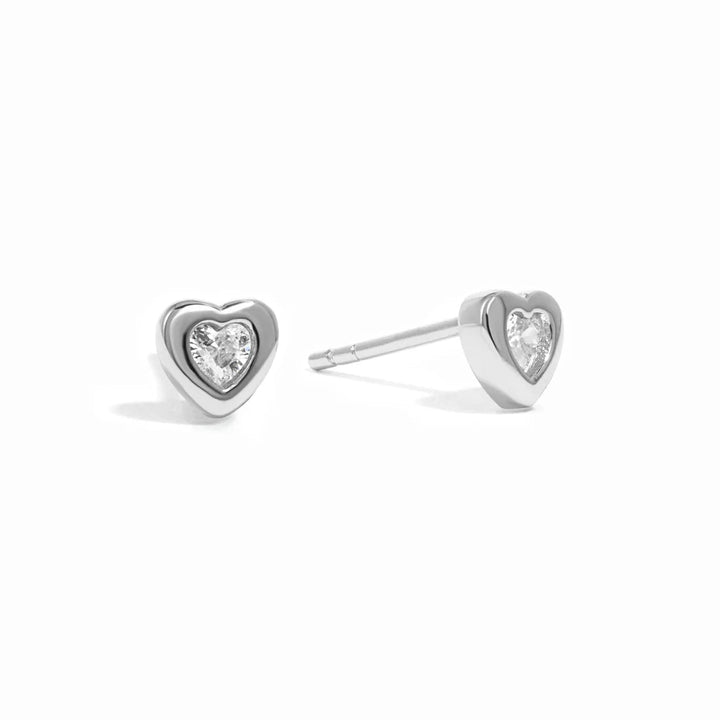 Bezel Heart Stud