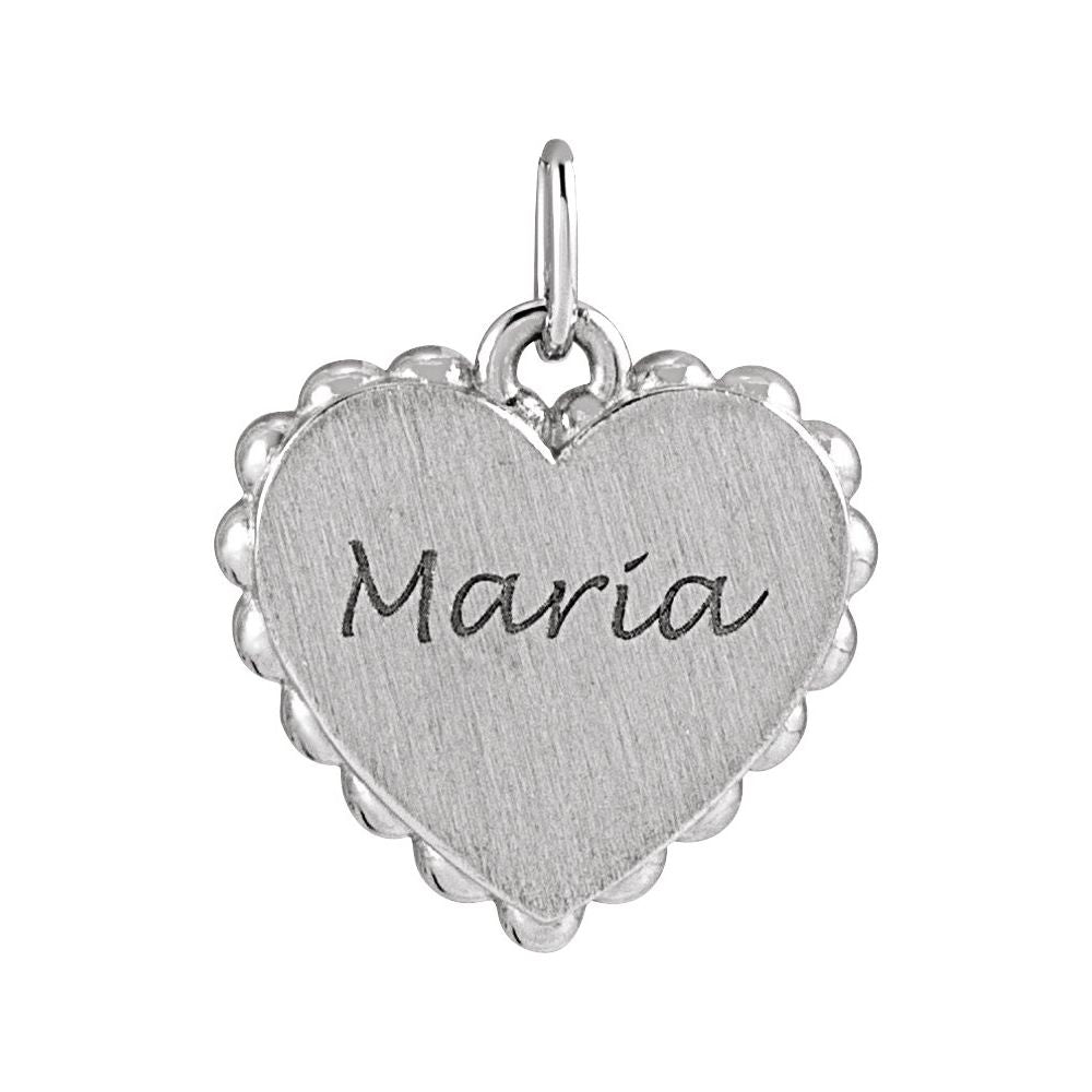 Scalloped "K" Heart Pendant