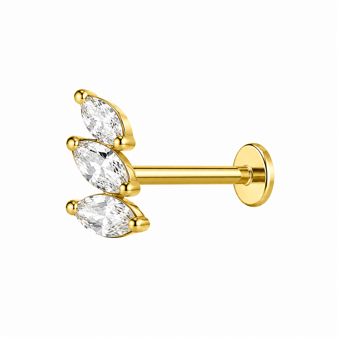 Scattered Marquise Flat Back Stud