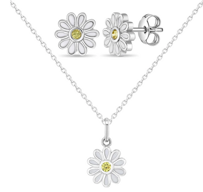 Perfect Daisy Necklace & Earring Set