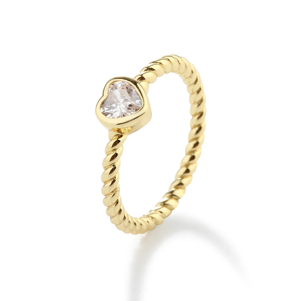 Bezel Heart Ring