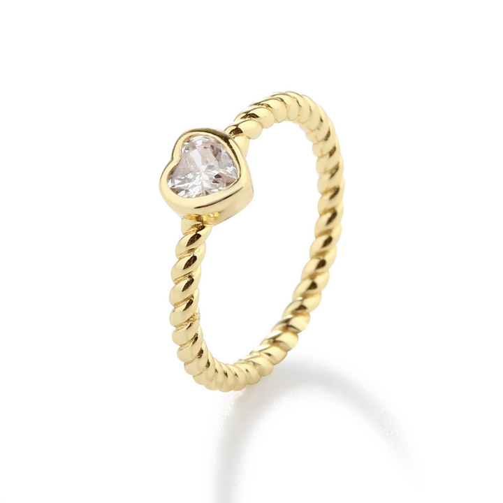 Bezel Heart Ring