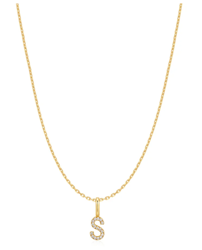 Pave Pendant Initial Necklace