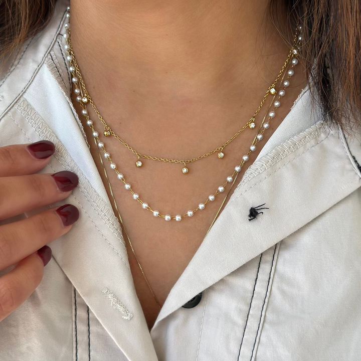 Sheena Dainty Pearl Choker Necklace