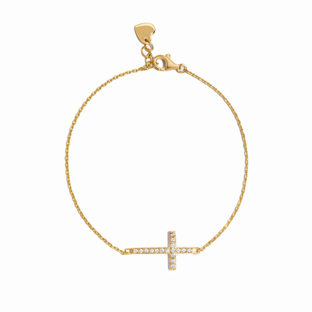 Sideways Pave Cross Bracelet