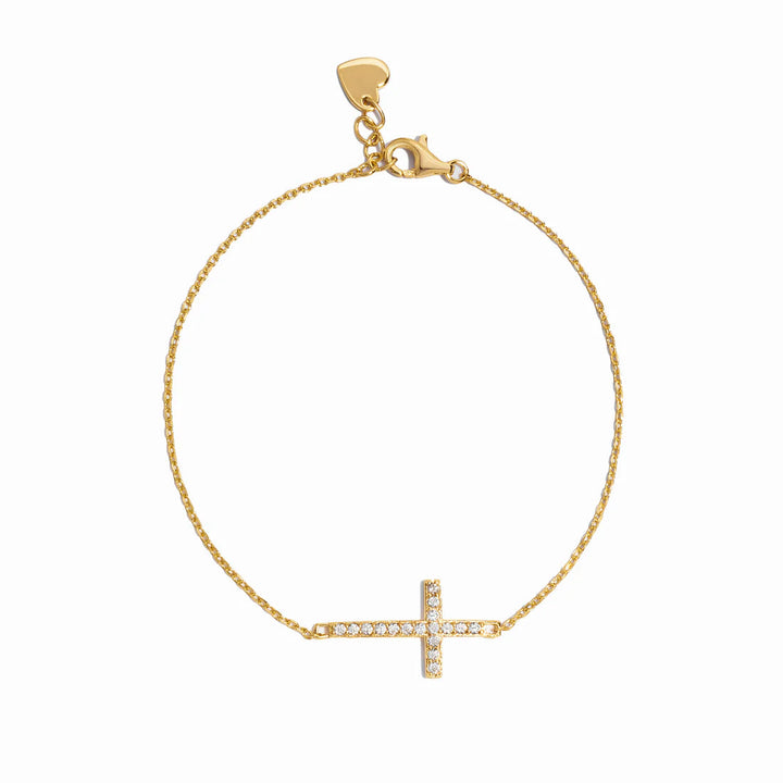 Sideways Pave Cross Bracelet