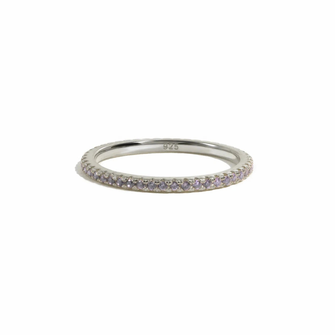 Silver Eternity Birthstone Ring