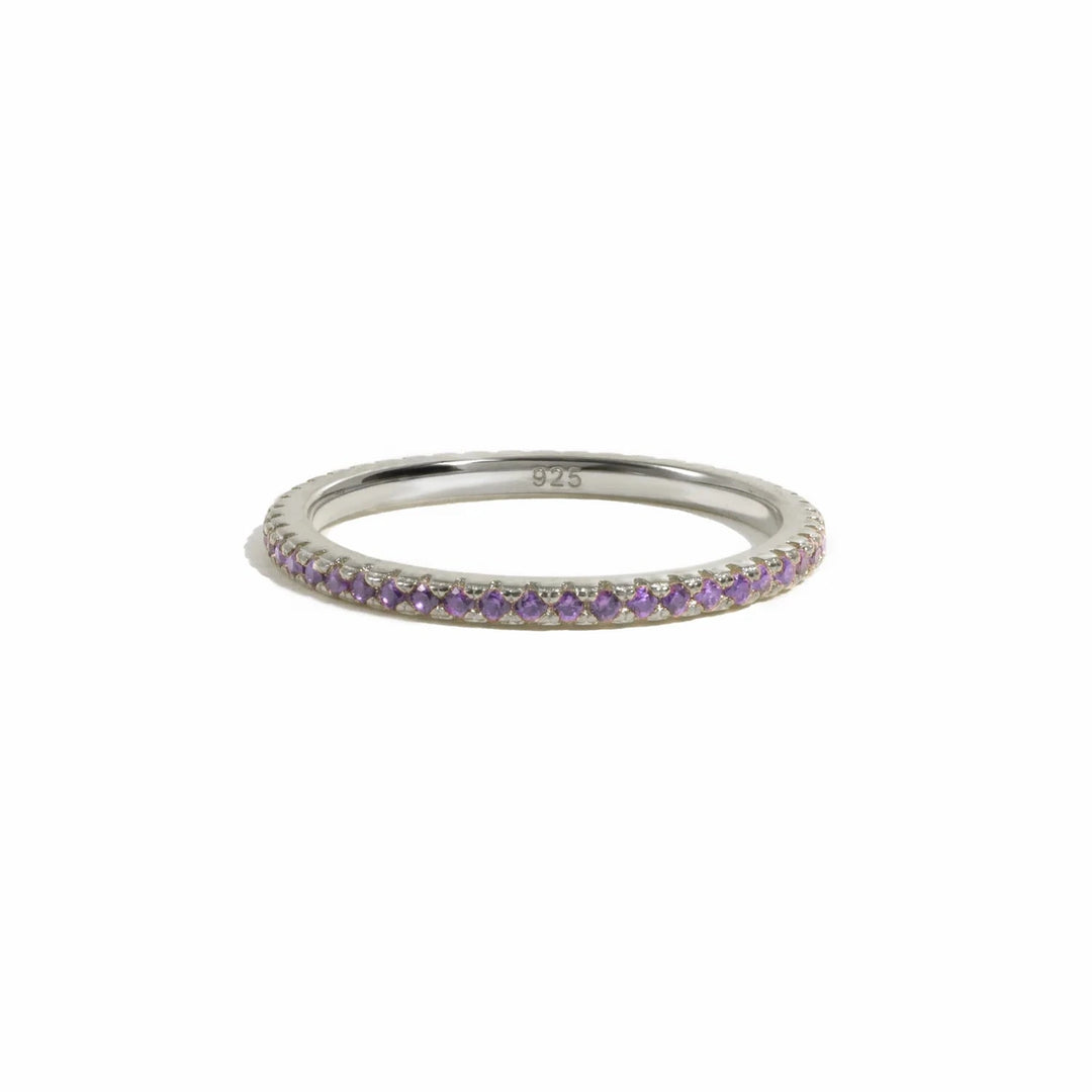 Silver Eternity Birthstone Ring