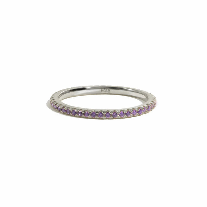 Silver Eternity Birthstone Ring
