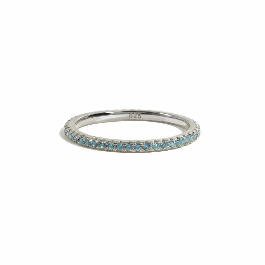 Silver Eternity Birthstone Ring