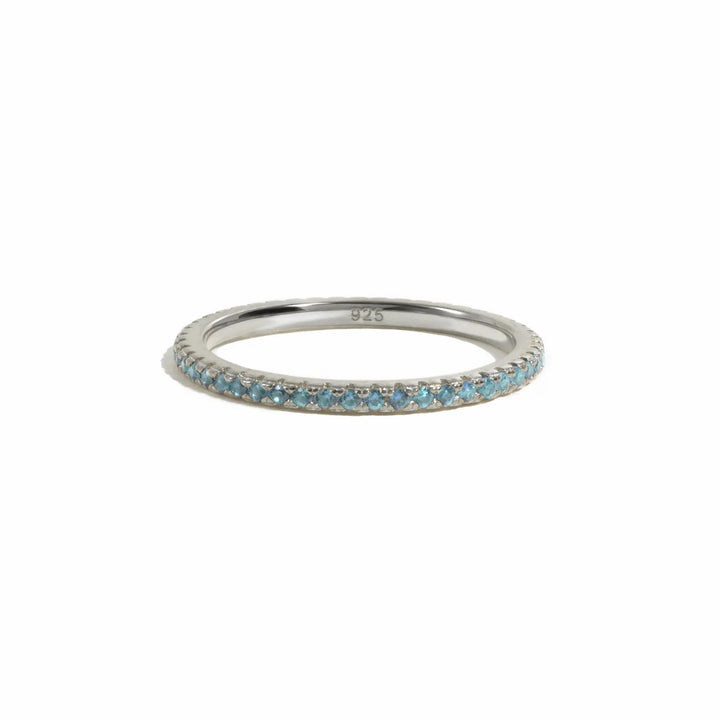 Silver Eternity Birthstone Ring