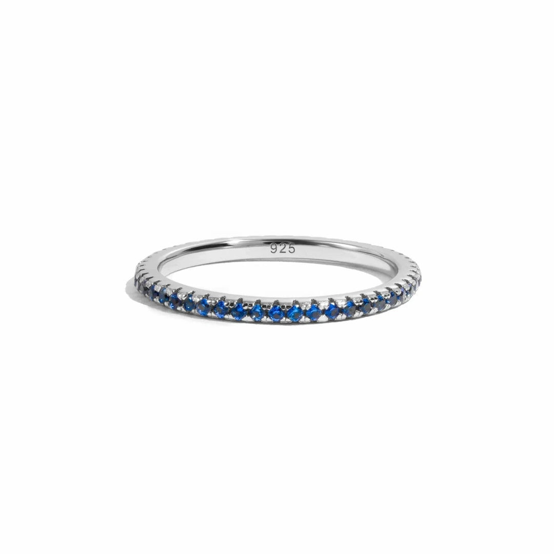 Silver Eternity Birthstone Ring