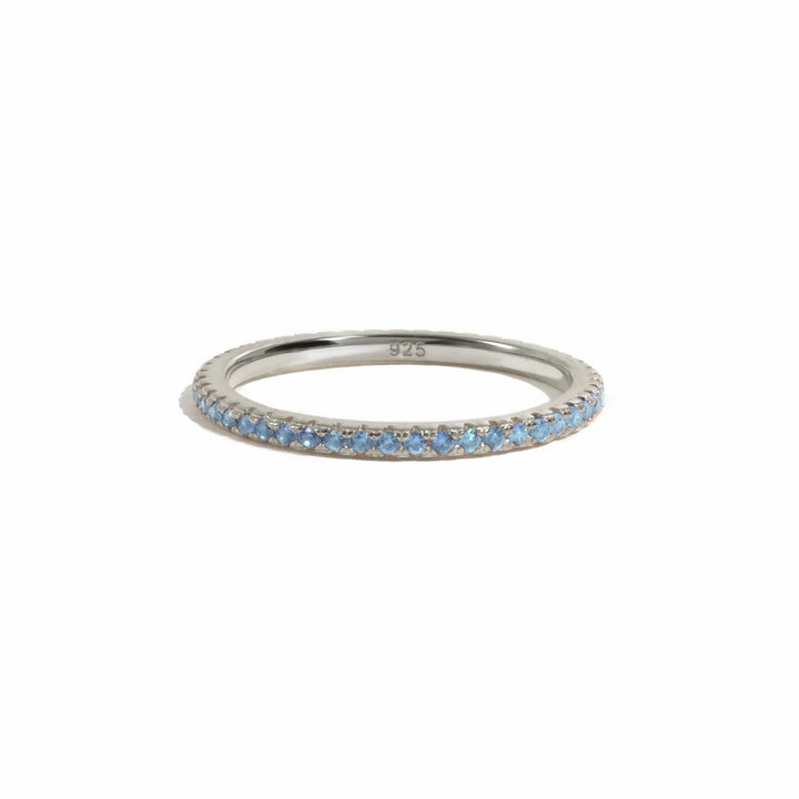Silver Eternity Birthstone Ring