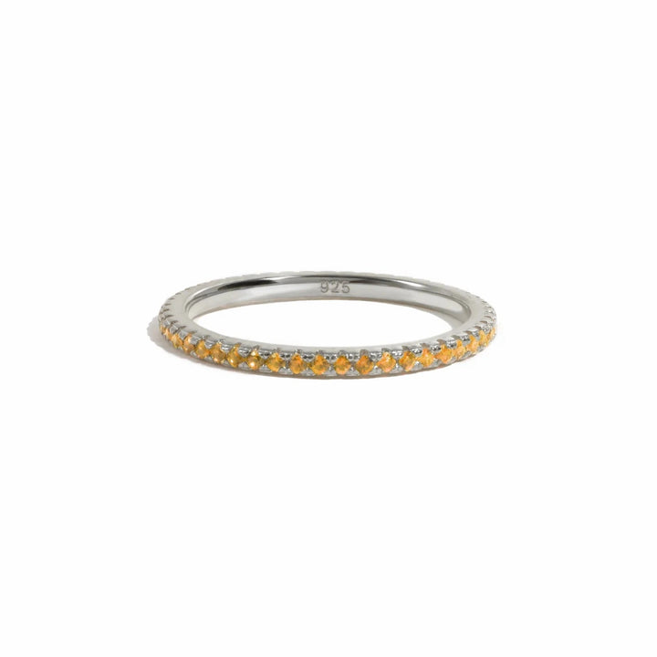 Silver Eternity Birthstone Ring