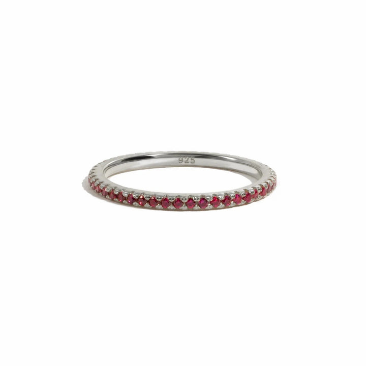Silver Eternity Birthstone Ring