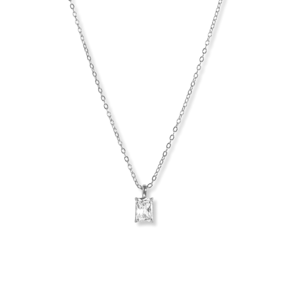 Emerald-Cut Solitaire Necklace