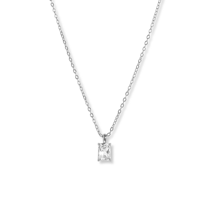Emerald-Cut Solitaire Necklace
