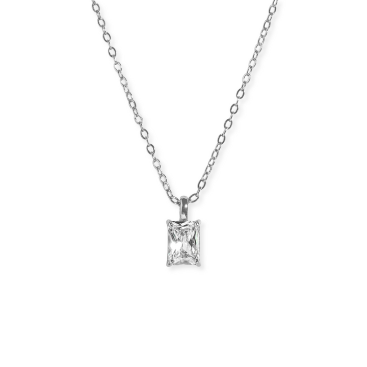Emerald-Cut Solitaire Necklace
