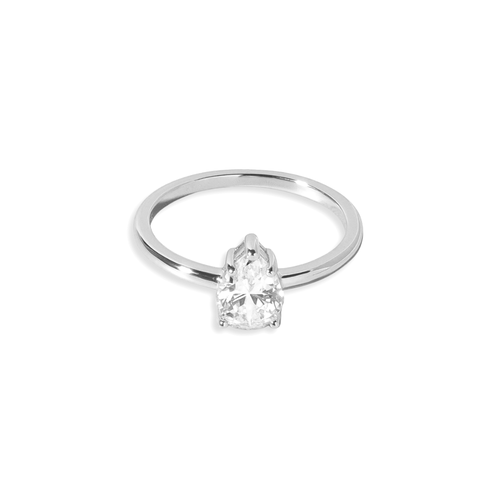 Pear Solitaire Travel Ring
