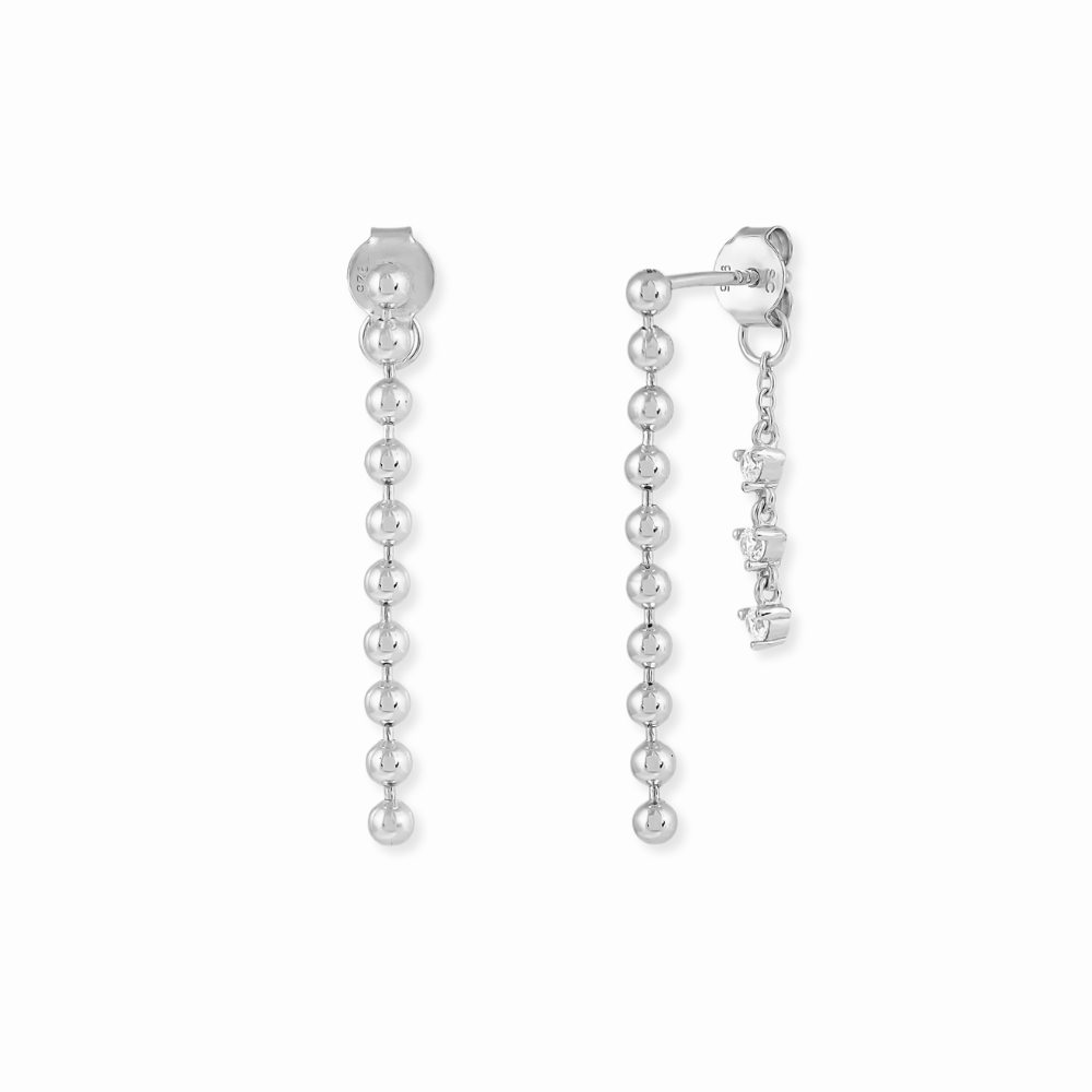 Sparkle Bead Double Drop Earrings