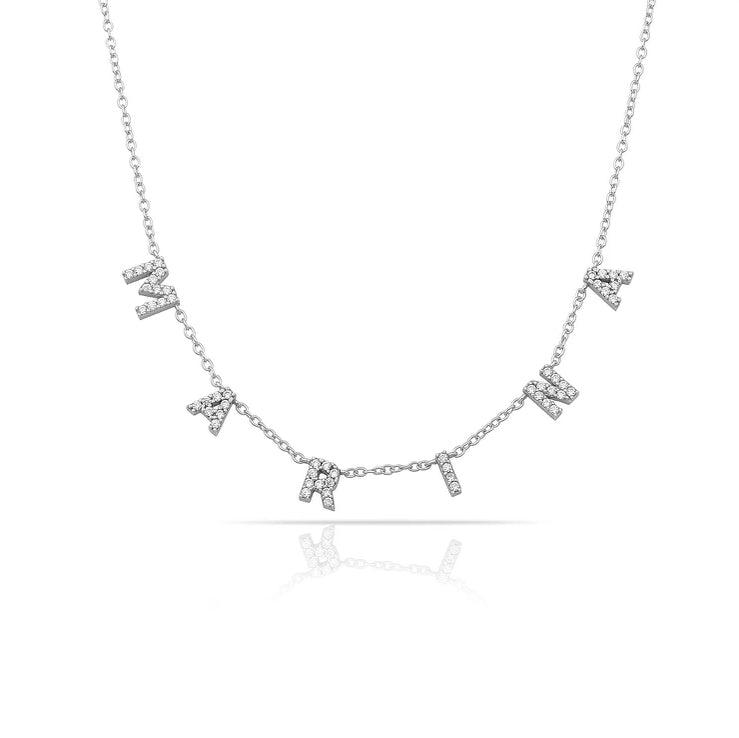 Pave Dangle Name Necklace