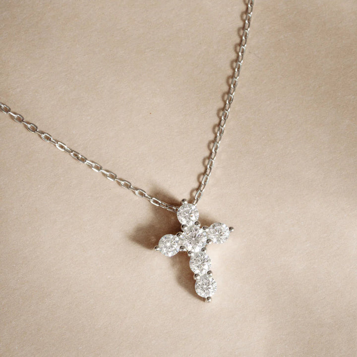 Small Studded Cross Necklace
