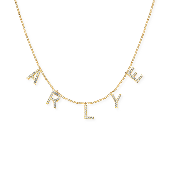 Pave Dangle Name Necklace