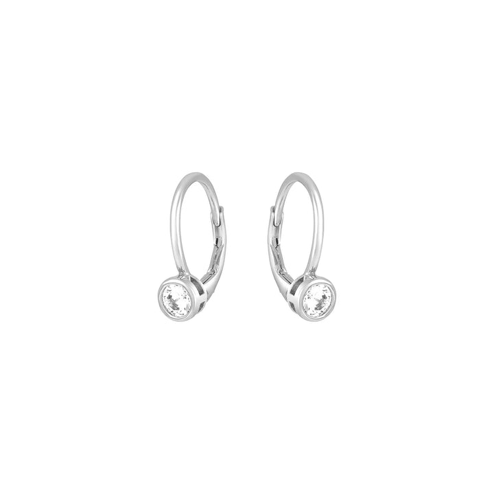 Solitaire Bezel Leverback Earrings