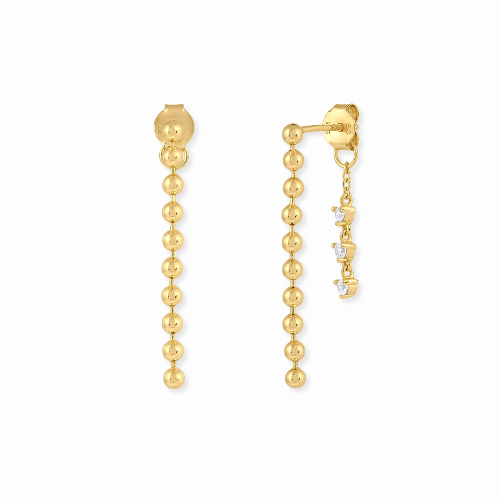 Sparkle Bead Double Drop Earrings-Embark Fine Jewelry