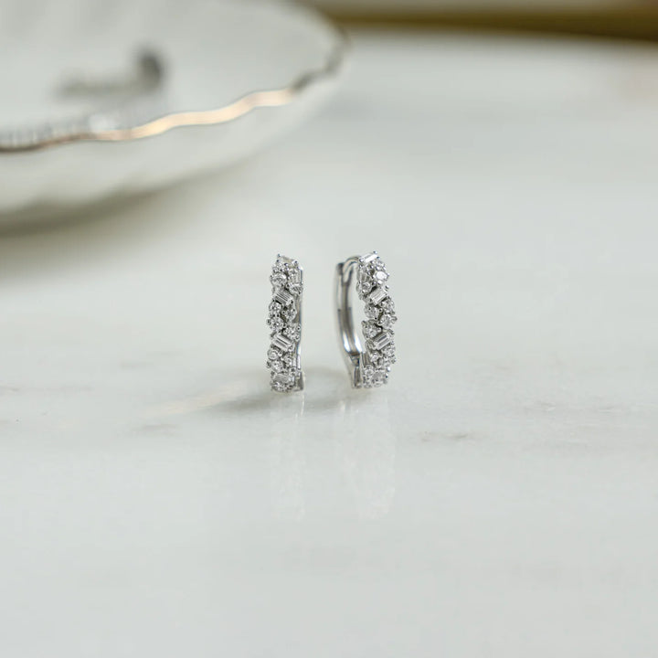 Sparkle Cluster Hoops-Embark Fine Jewelry