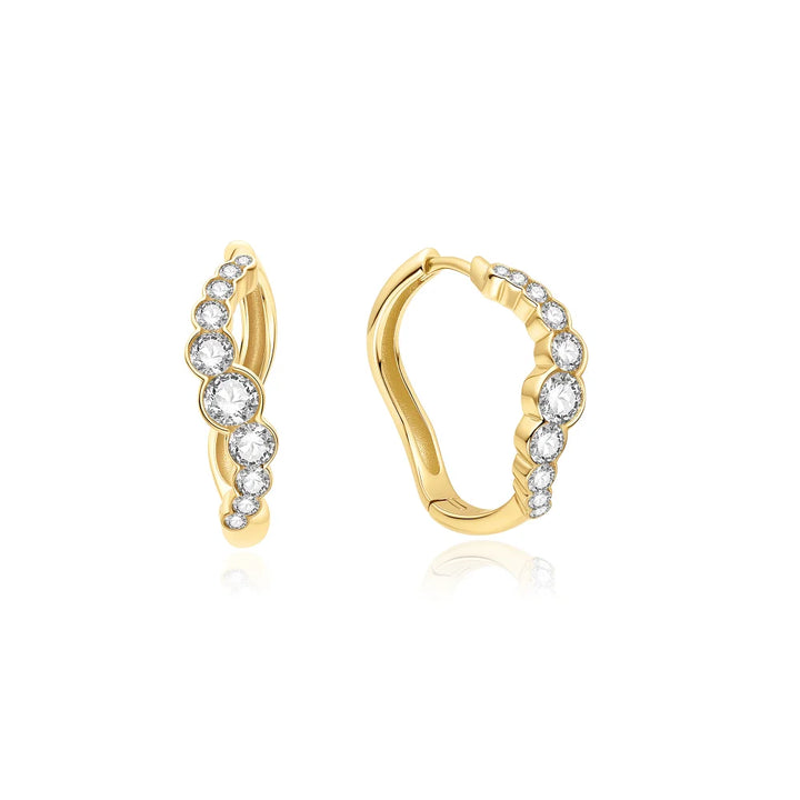 Sparkle Wave Hoop Earrings