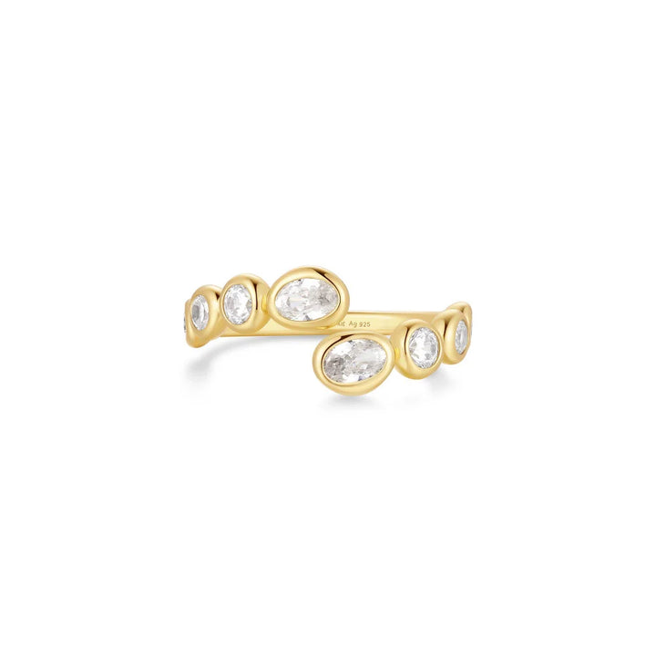 Spiral Bezel Pebble Adjustable Ring-Embark Fine Jewelry