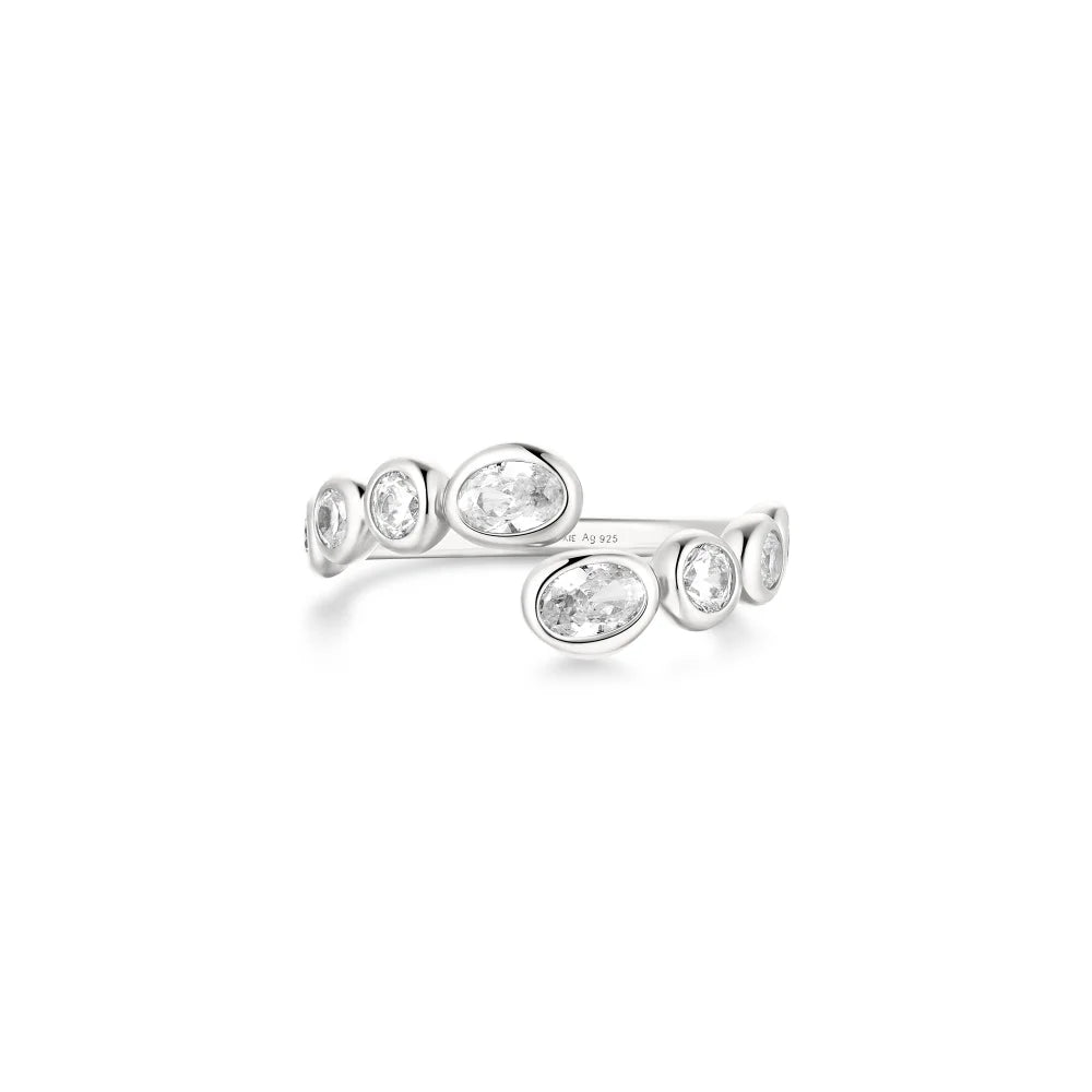 Spiral Bezel Pebble Adjustable Ring-Embark Fine Jewelry