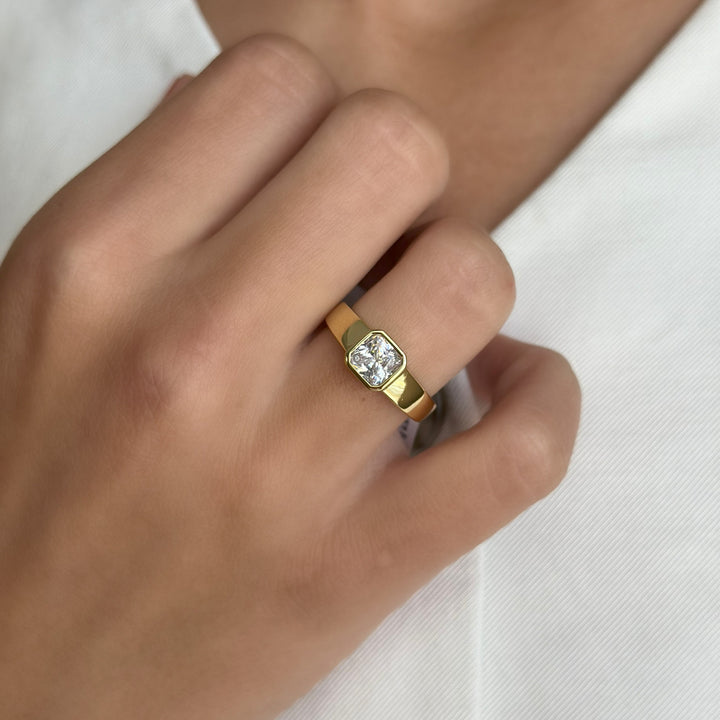 Square Bezel Dome Ring