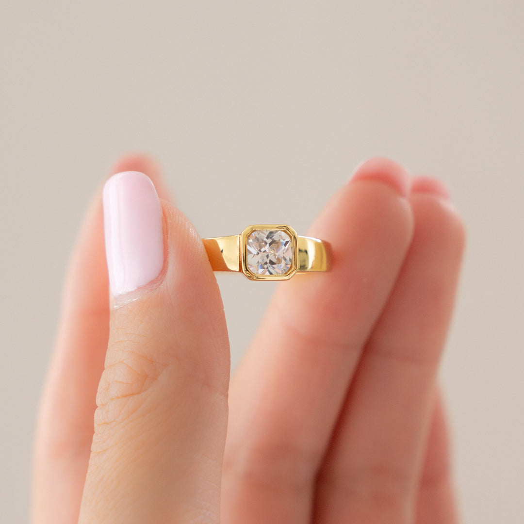 Square Bezel Dome Ring