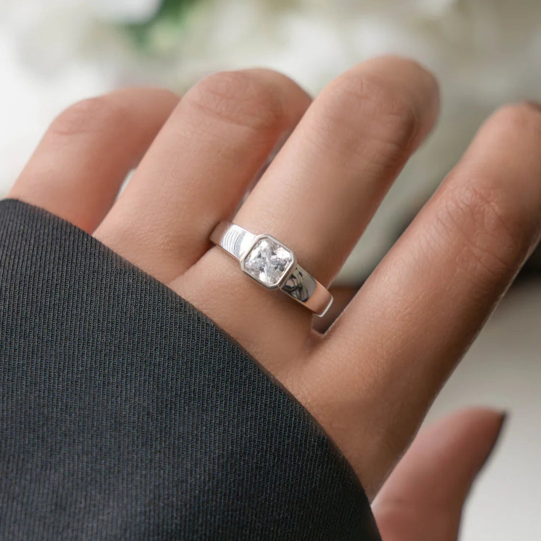 Square Bezel Dome Ring
