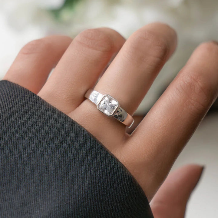 Square Bezel Dome Ring