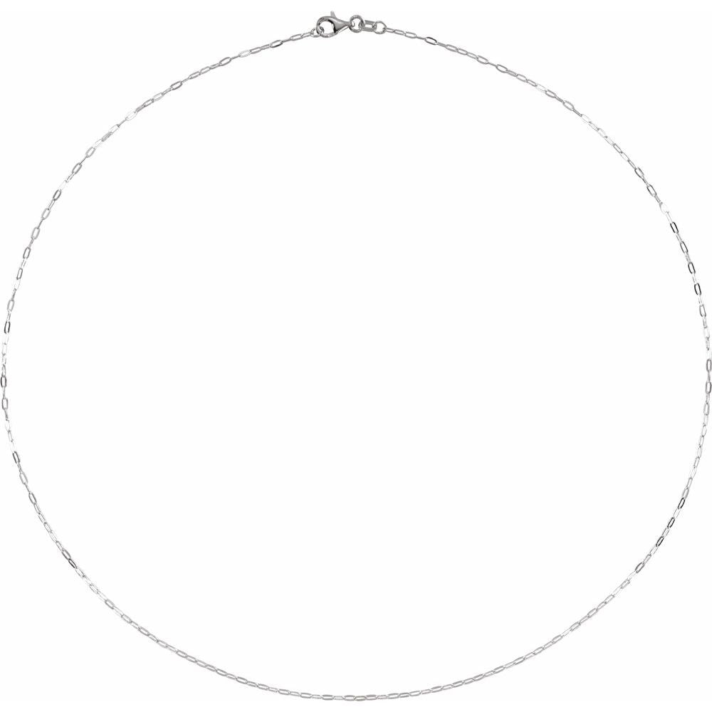Sterling Silver Paperclip-Style Chain Necklace