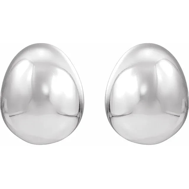 Sterling Silver Puffy Ball Stud Earrings-Embark Fine Jewelry