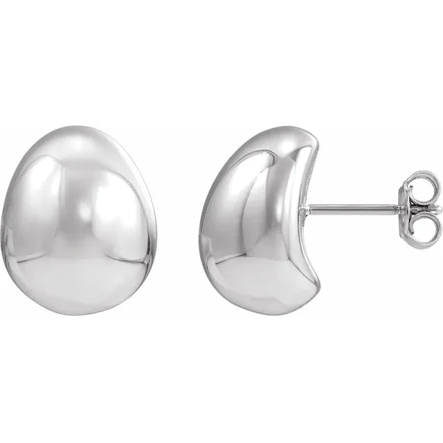 Sterling Silver Puffy Ball Stud Earrings-Embark Fine Jewelry